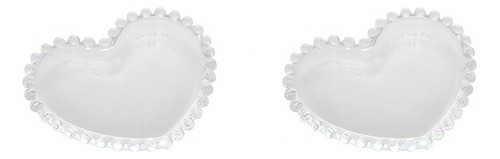 Conjunto 2 Pratos Cristal Chumbo Pearl Coração 25x22x2cm