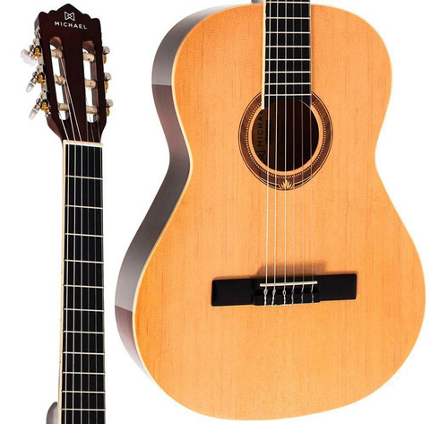 Violão Acústico Nylon Michael Antares Vm19e Natural Com Capa