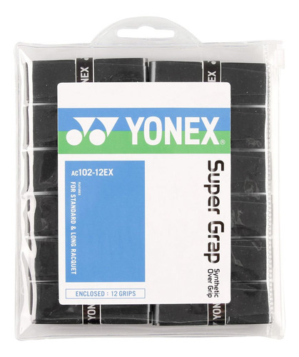 Tennis Racket Overgrip Yonex Super Grap 12-pack Black