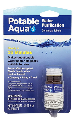 Potable Aqua Purificacin De Agua, Tabletas De Tratamiento De
