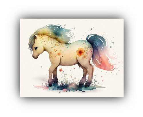 Arte De Pared Ilustraciones Ponis Adorables 65x50cm