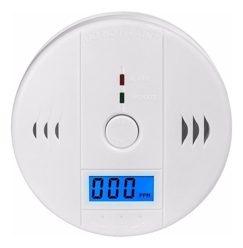 Alarma Detector Monóxido De Carbono Autónomo Digital Blanco