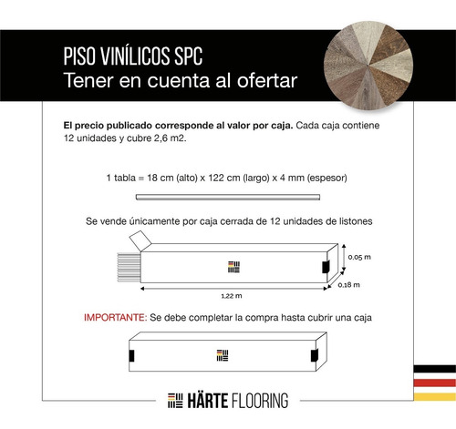 Imagen 3 de 8 de Piso Vinilico Click Spc 4mm 0.5wl Simil Madera Caja 2.6m2