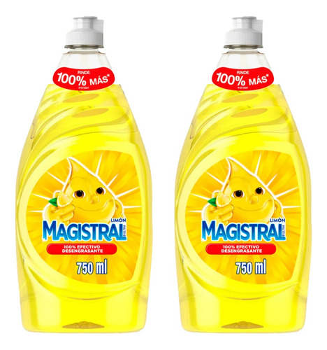 Magistral Lavaloza Ultra Desengrasante Limón 2 X 750 Cc