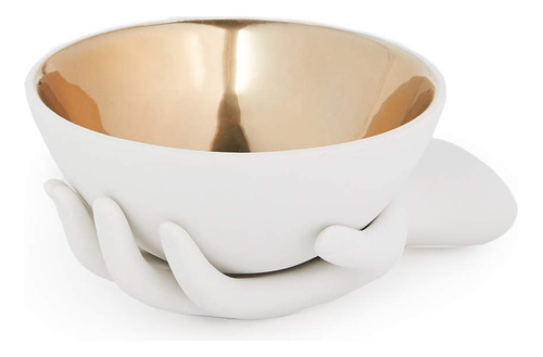 Jonathan Adler Eve Accent Bowl, Dorado/blanco, Talla Unica