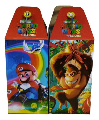 Caja Dulcera + Platos + Vasos Kit Fiesta 20 Niños Mario Mario Mario