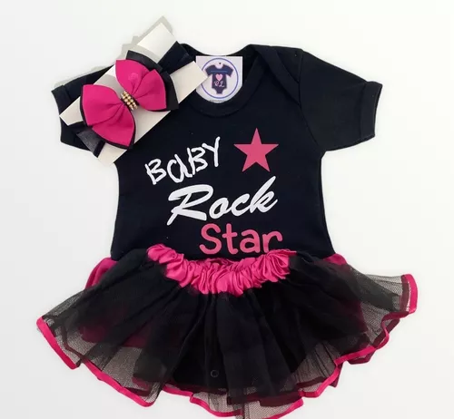 Fantasia roqueiro, rock'n roll bebe, roupa Rock luxo