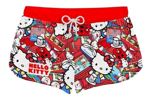 Short Praia Feminino Hello Kitty School Desenho Ref507