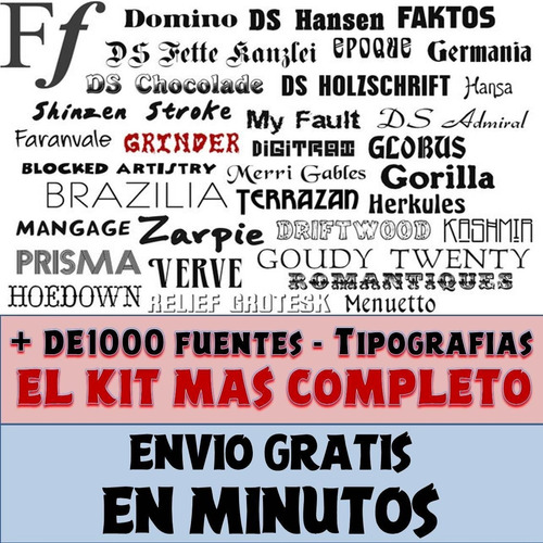 Kit +1000 Fuentes - Tipografías +1k El Mas Completo