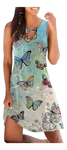 Vestido Holgado De Verano Con Estampado Floral Para Mujer, T