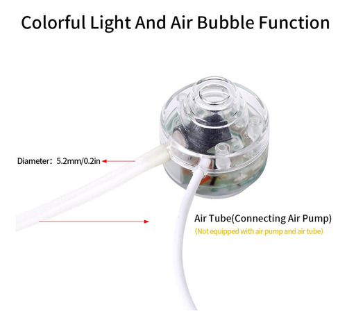 Acuario Led Luces Burbuja De Aire De Color Luz Sumergible