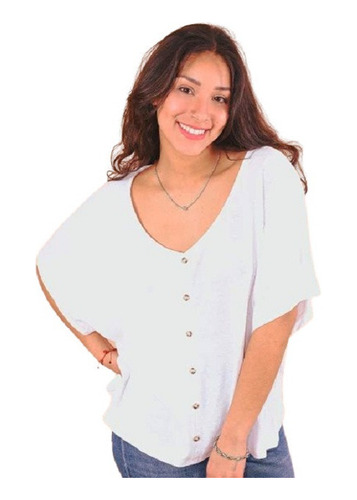 Camisola De Crepe 10 Botones Codigo Samanta Talles Grandes