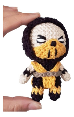 Muñeco Scorpion Mortal Kombat Amigurumi Tejido - Pipelino