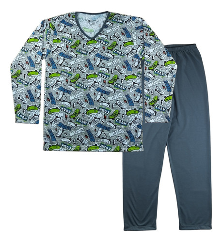 Pijama Infantil Grappin Tamanho 2 Ao 16 Masculino Longo