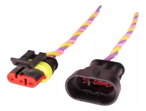 Conector Enchufe 3 Pines Macho Y Hembra