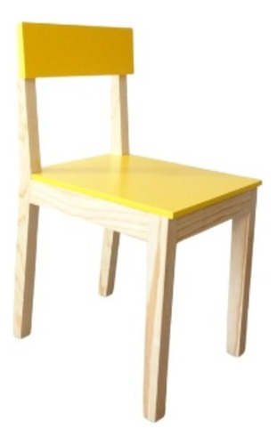 Johan Silla Estilo Moderno En Madera De Pino Color Amarillo