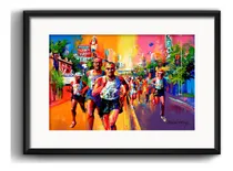 Comprar Cuadro Maratón Pop Art Carrera Atletismo Con Paspartu