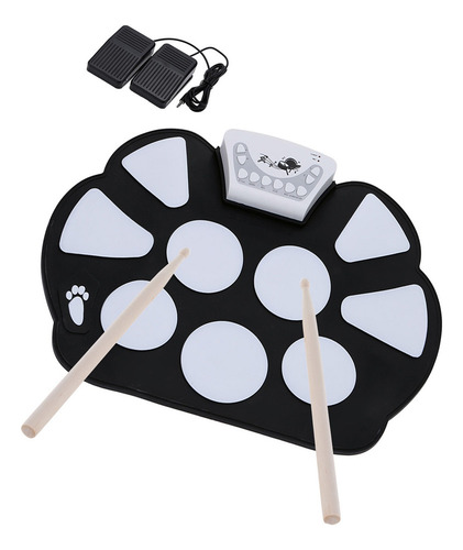 Q Kit De Batería Enrollable Pad Stick De Silicona
