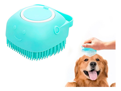 Slim Company Cepillo Dispensador De Jabón Para Baño Perros Gatos Mascotas Color Azul