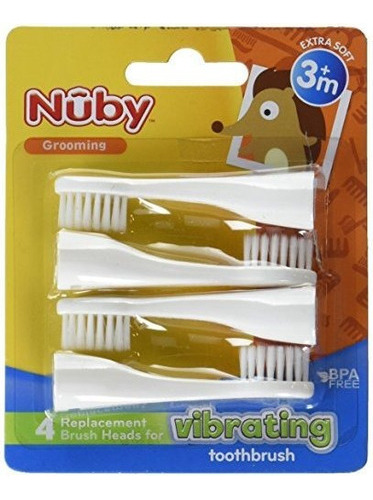Nuby Vibrante Cepillo De Dientes Cabezas De Reemplazo 4 Pack