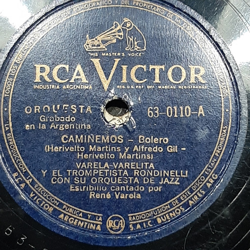 Pasta Varela Varelita Trompeta Rondinelli Rca Victor C510