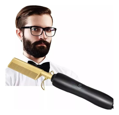 Plancha Cepillo Barba Y Cabello Alisa Peina Hombre Retro