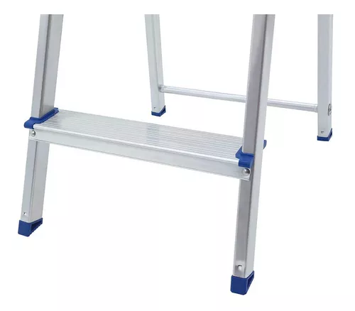 Banqueta Plegable De Aluminio Mor 5107 Base Y Escalones Antideslizante,  Amplia Plataforma Trabas De Seguridad, Reforzada