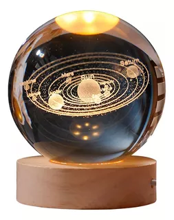 Esfera Diseño 3d Sistema Solar Lámpara De Luz Led