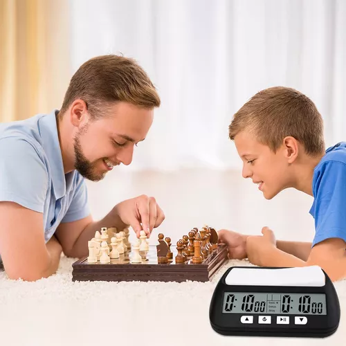 Relógio de xadrez digital profissional com cronômetro de xadrez regressivo  com alarme e jogo de tabuleiro eletrônico.