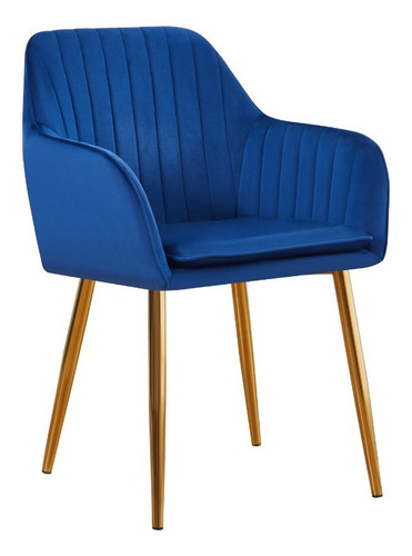 Silla de comedor Dapri Dapri D-047, estructura color azul y diseño de la tela liso, 1 unidad