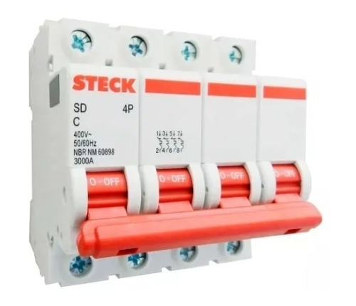 Imagen 1 de 4 de Llave Termica Tetrapolar Steck 20a Ubid 400v