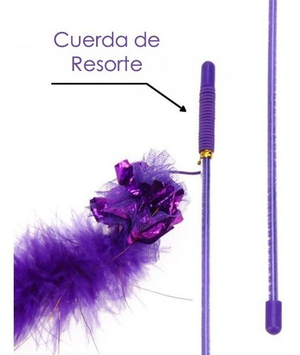 Imagen 4 de 5 de Juguetes Interactivo De Varita Para Gato Cuerda De Resorte