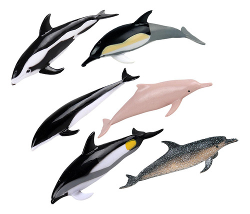 6 Piezas Mini Figuras De Delfines Modelo Realista Detallada