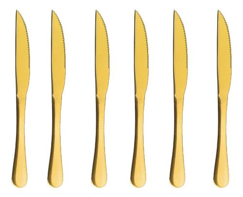 Luwave - Jogo De Facas De Mesa - 6 Peças - Dourado Dourado