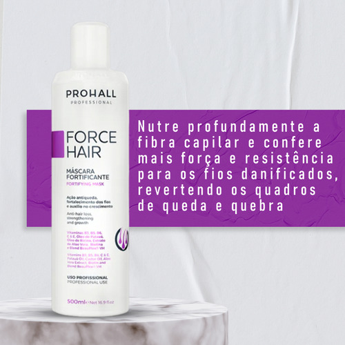 Mascara Crescimento Capilar Prohall Linha Force Hair 500ml