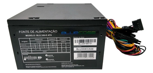 Fonte De Alimentação Bluecase 350w Atx C/ Cabo - Blu350-e V3