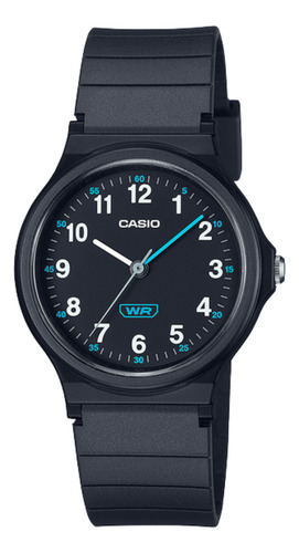 Relógio Casio Timeless Collection Padrão Lq-24b-1bdf Correia Preto Bisel Preto Fundo Preto