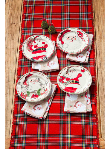 Plato De Ensalada Navidad Reno 20 Cm Diámetro Mud Pie