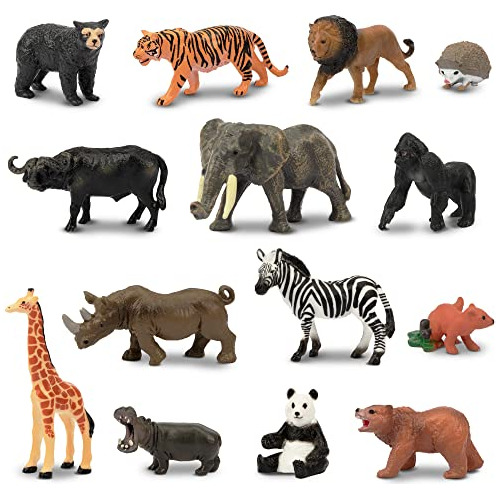 14pcs 1/2 Tiny Jungle Animal Figures Toy Realistic Mini...