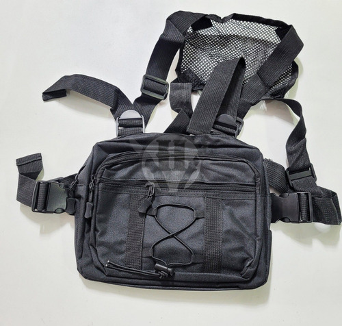 Bolso De Pecho Tactico Negro Coyote Bici Moto Seguridad Doc