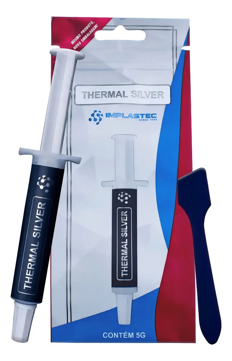 Pasta térmica seringa 5g prata pc ps4 processador cooler thermal silver Implastec
