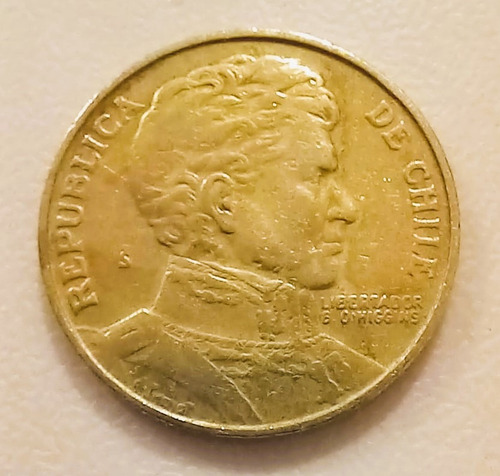 1 Peso Del Año 1976 De Chile (peso Grande Plateado)
