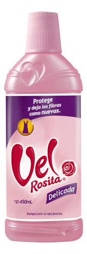 6 Pz Vel Rosita Delicada Detergente Liquido Botella 450 ml