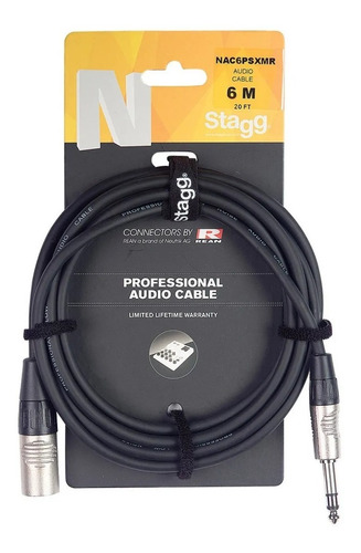 Cable Stagg Nac6psxmr Canon Macho Plug Macho Stereo 6 Metros