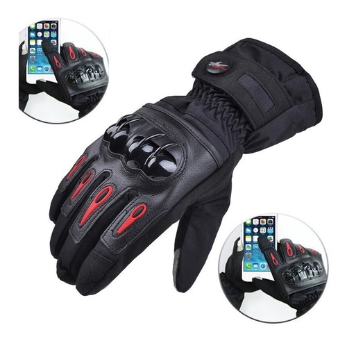 Guantes Moto Ciclista Touch Invierno Frio Largos Impermeable