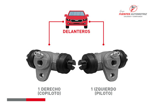 Jgo 2 Cilindro Rueda Delantero Para Vw Safari 1.6 1975 1976