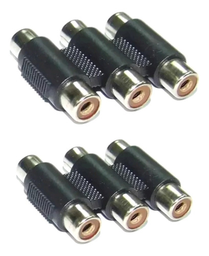 Par De Unión Empalme Triple Rca Hembra Plástico Ad-388