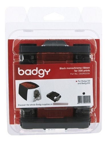 Ribbon Monocromatico Badgy Para 500 Impresiones Cbgr0500k