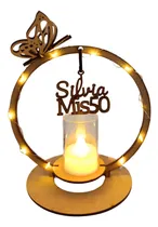 Comprar 10 Centros De Mesa Aro Con Nombre, Mariposa, Luz Led Y Vela