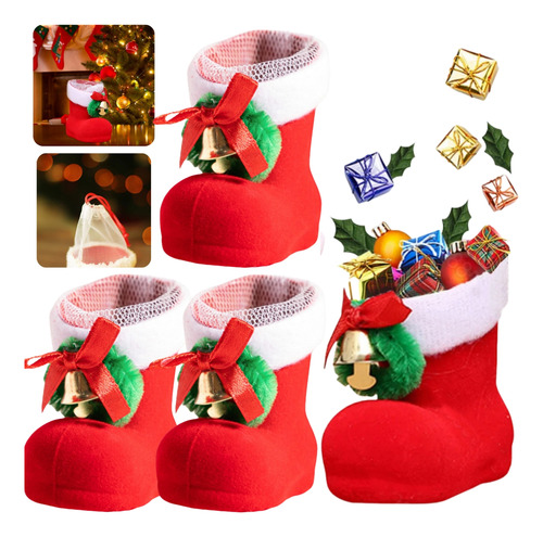 Botas Navideñas Con Forma De Caramelo, 4 Unidades, Adornos N